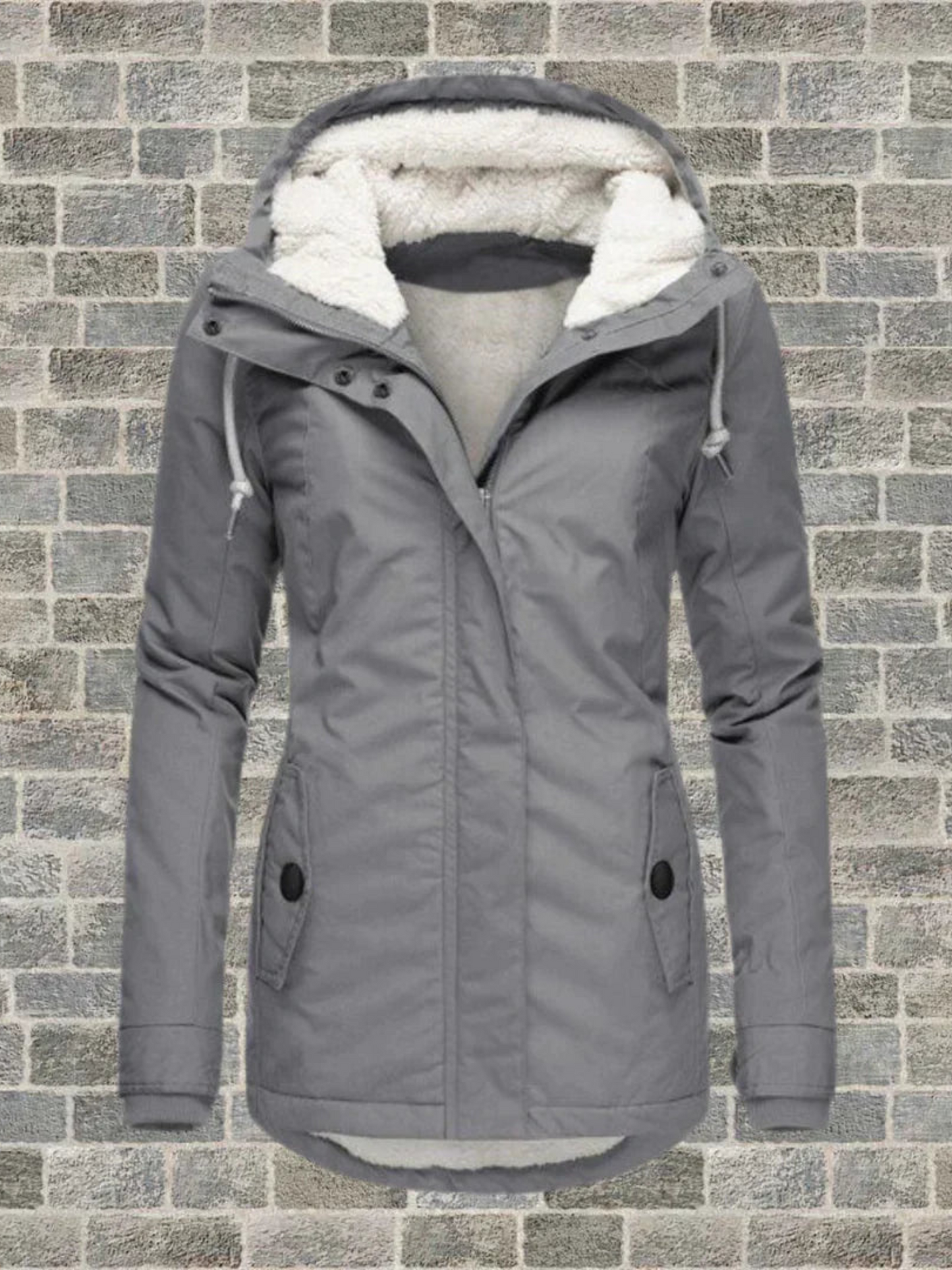 Damen Hoodie Wintermantel Normale Passform