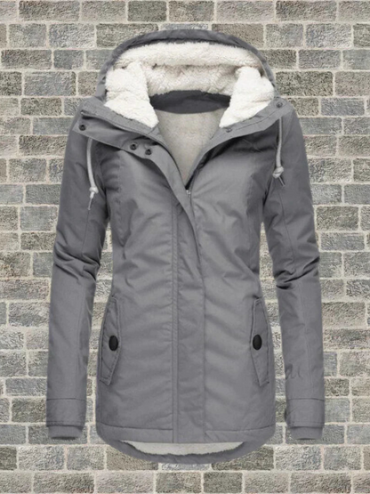 Damen Hoodie Wintermantel Normale Passform