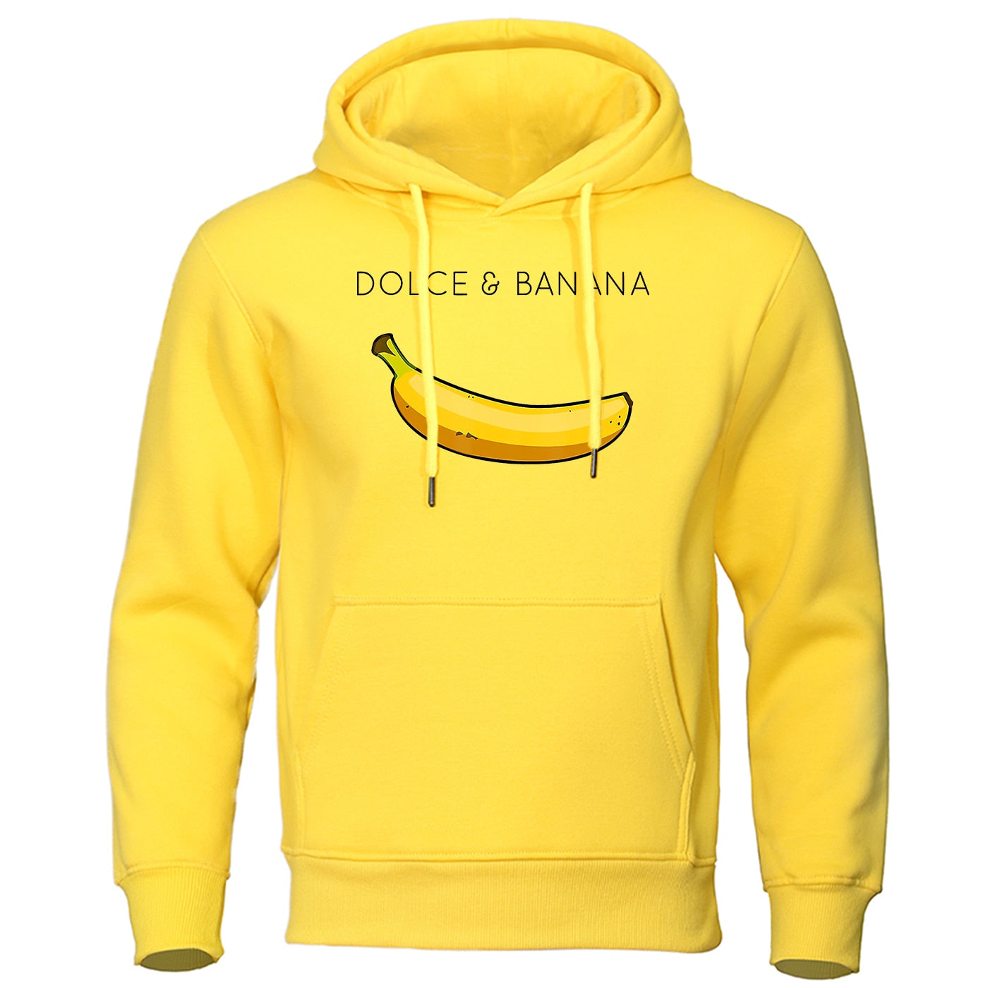 Herren Hoodie Bananendruck Kängurutasche Pullover Schwarz - Eveloria