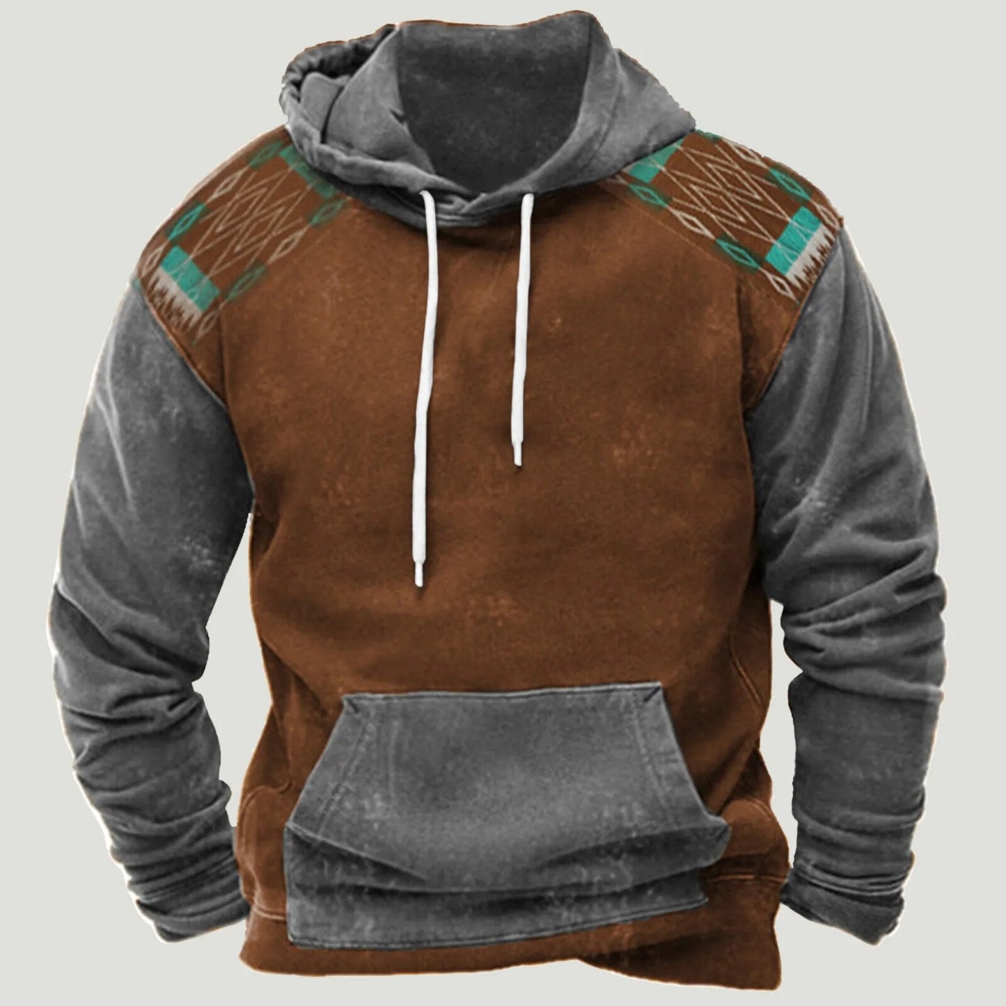 Herren Hoodie mit Kordelzug und Tasche Schwarz - Eveloria