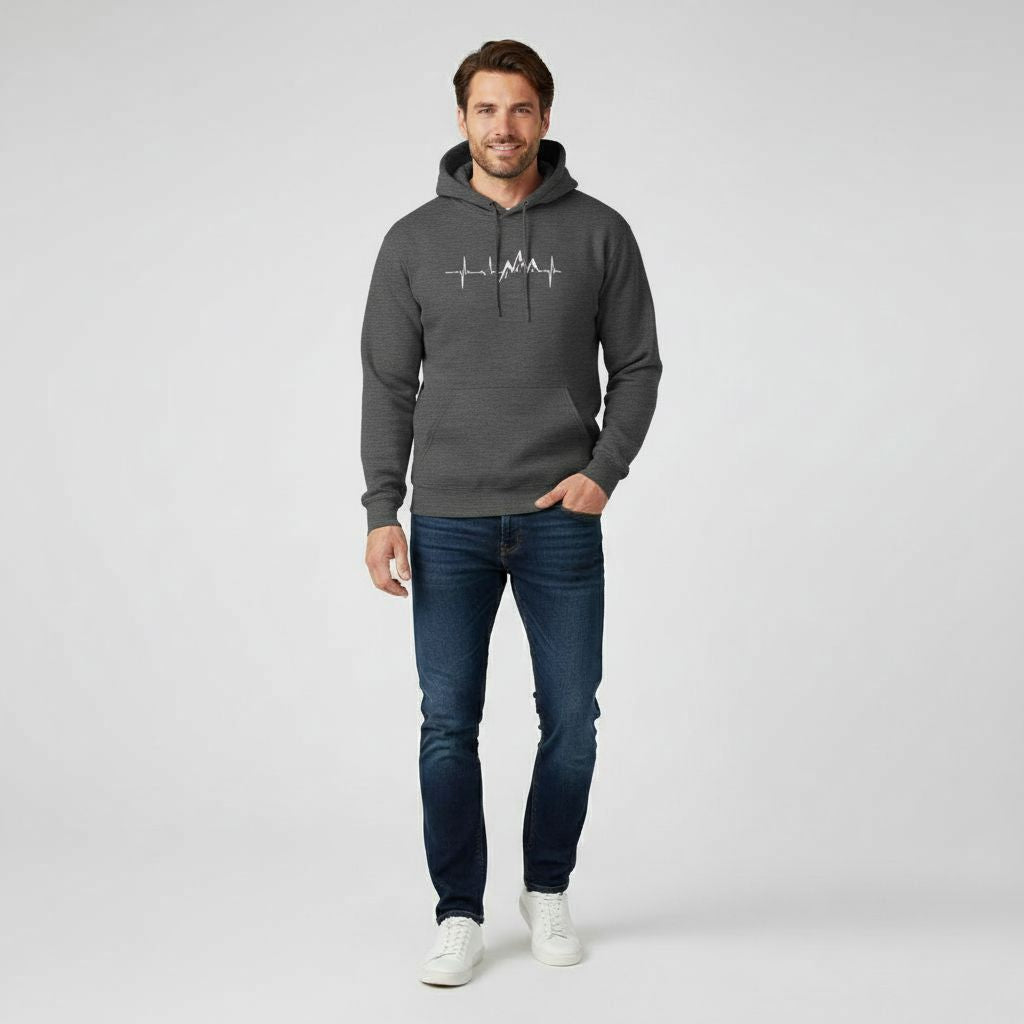 Herren Hoodie Lässig Kängurutasche Pullover Schwarz - Eveloria