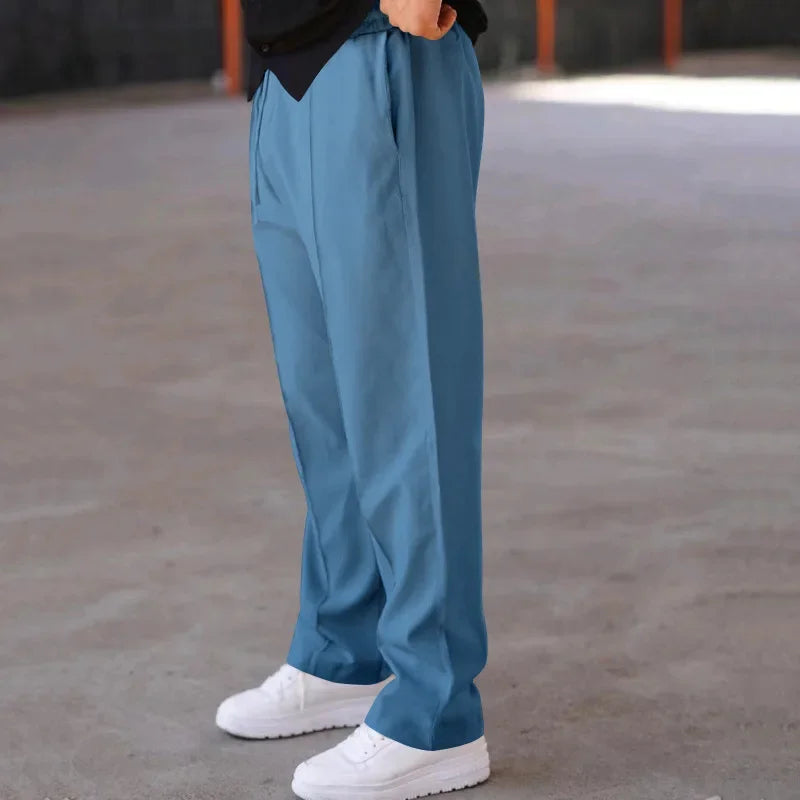 Hose mit Kordelzug – Lässige Hose mit geradem Bein für Männer-Chaps Herrenmode
