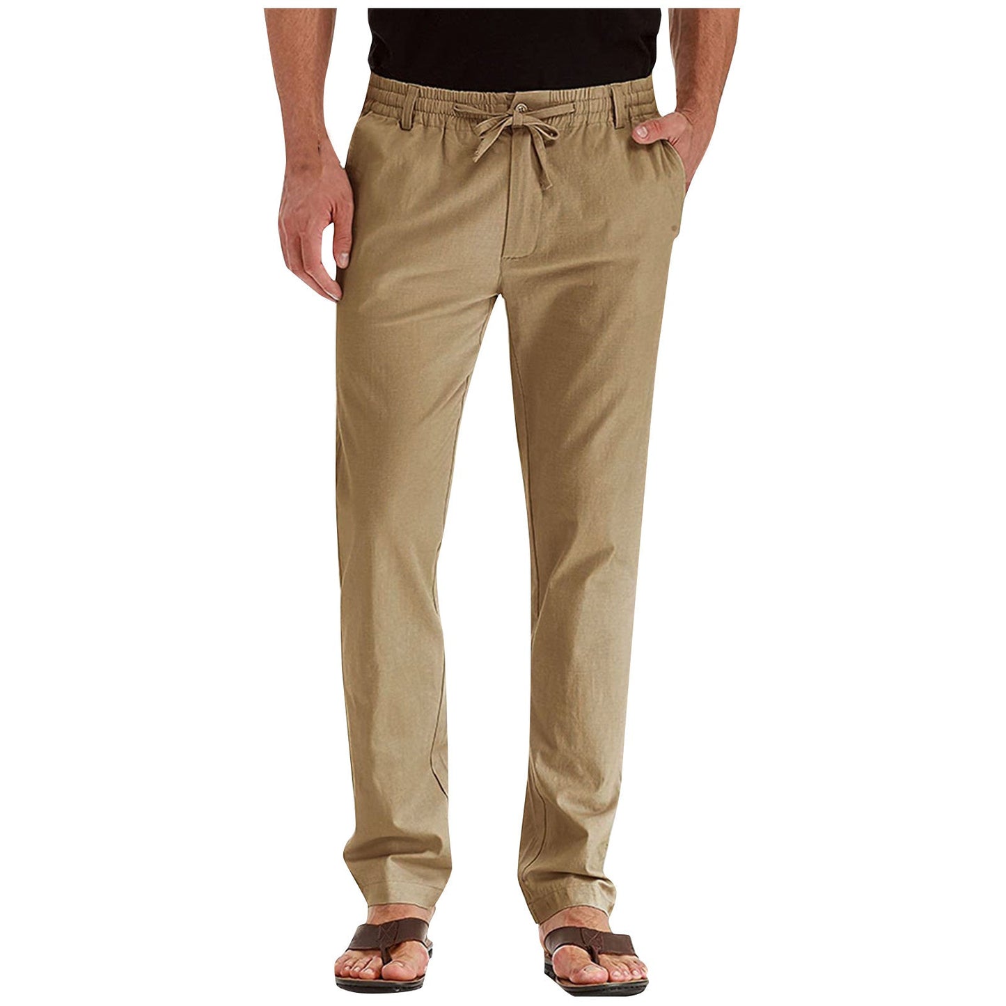 Herrenhose Geraades Bein Elastisch Locker Schwarz - Eveloria