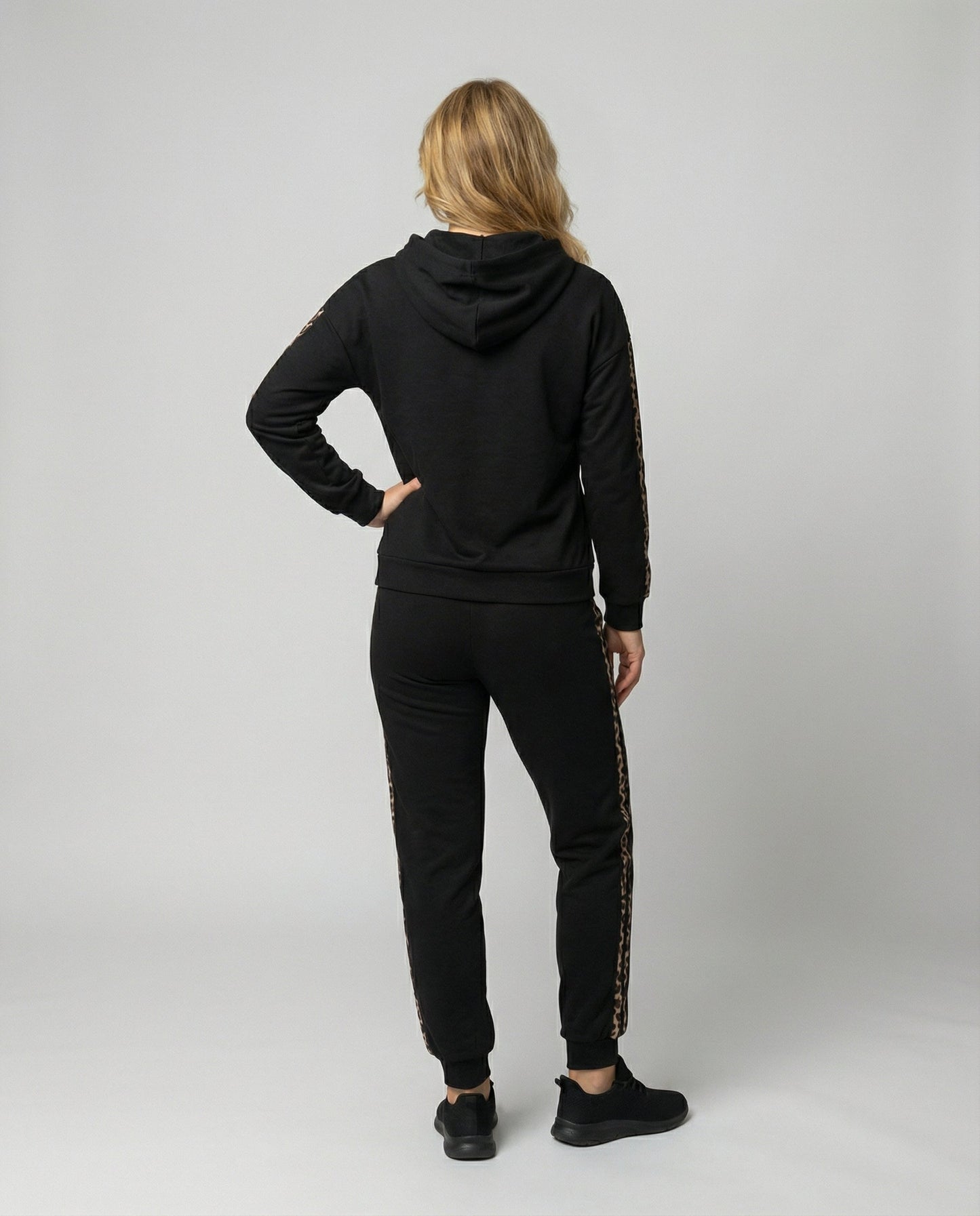 Damen Jogginganzug Zebramuster Weiß
