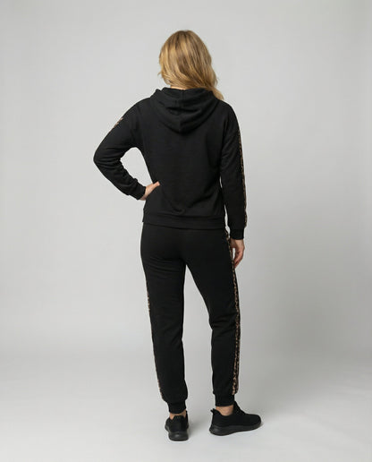 Damen Jogginganzug Zebramuster Weiß
