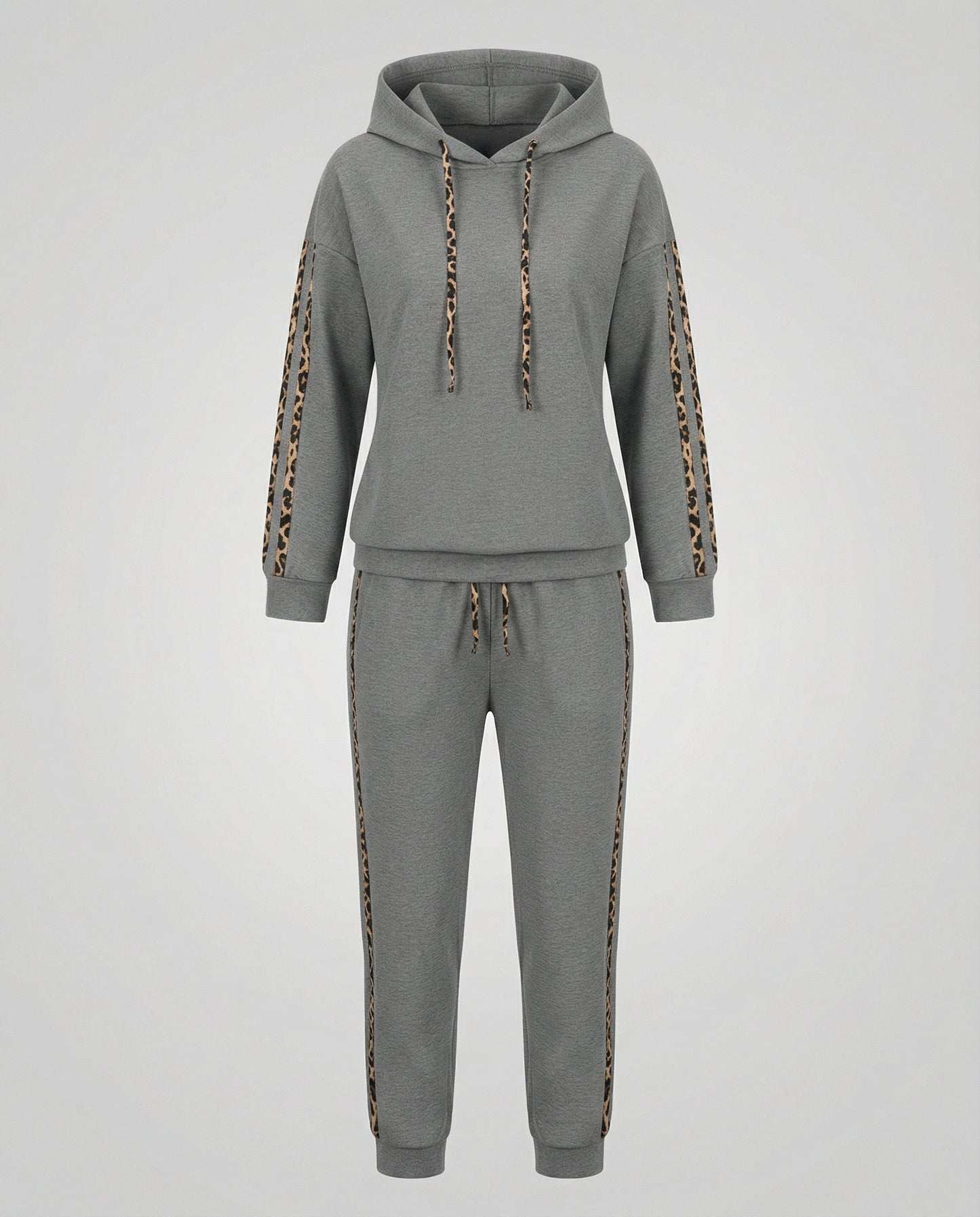 Damen Jogginganzug Zebramuster Weiß