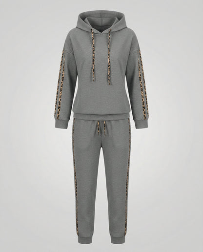 Damen Jogginganzug Zebramuster Weiß