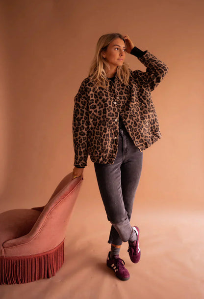 Damen Leopard-Print Jacke - Eveloria