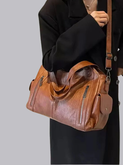 Damen Handtasche Groß Schultergurt Leder