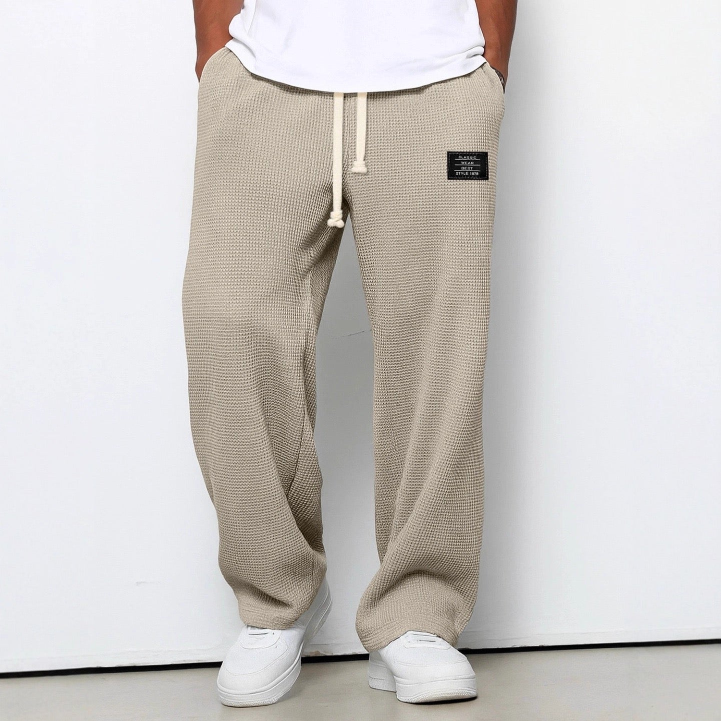 Herrenhose Waffelstrick Kordelzug Bequem