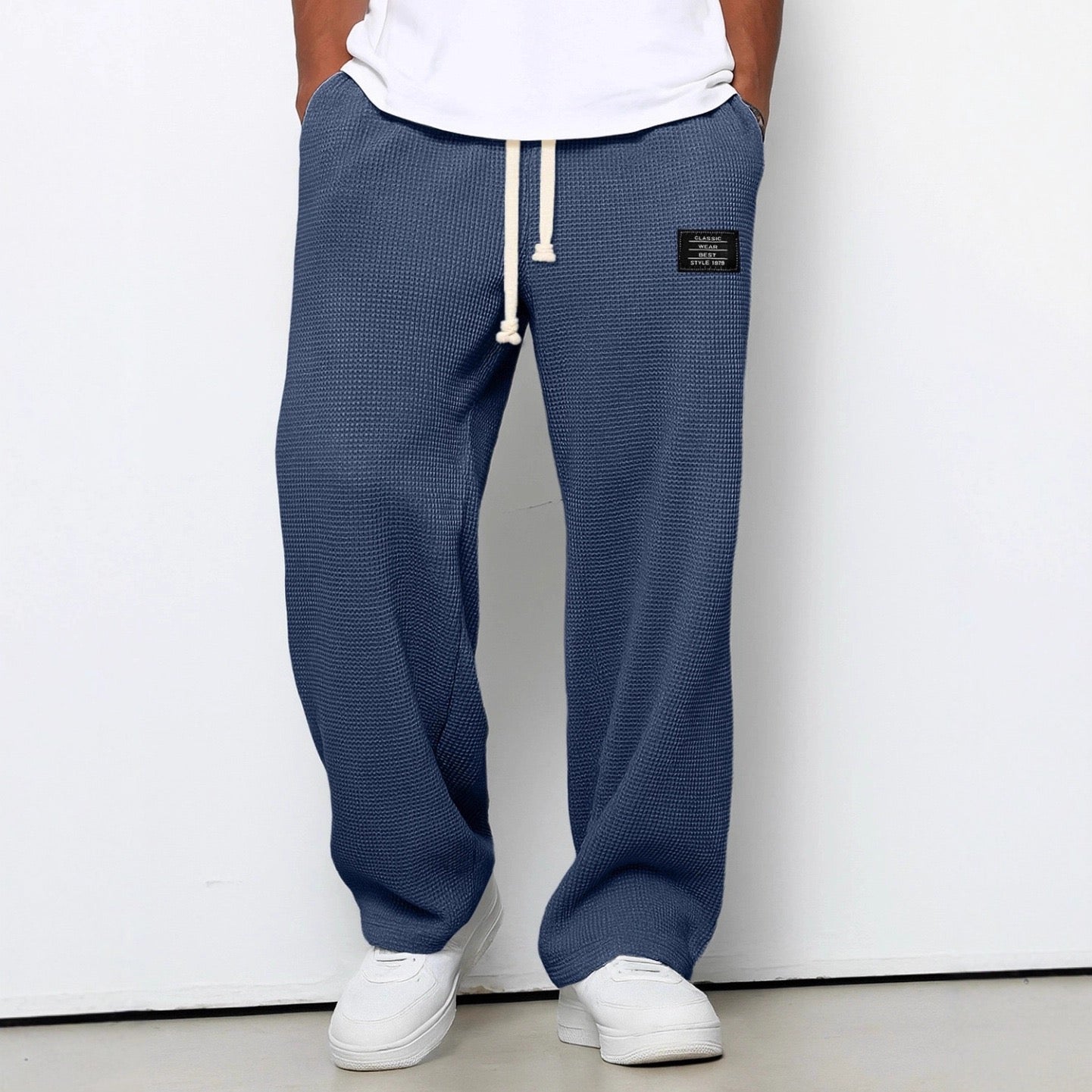 Herrenhose Waffelstrick Kordelzug Bequem