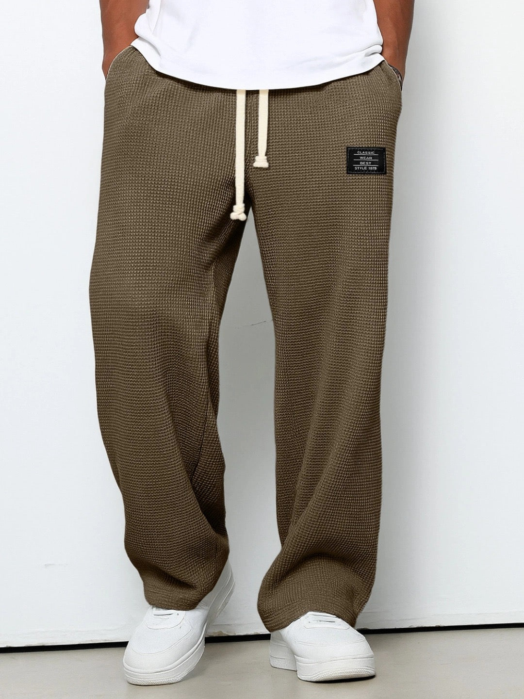 Herrenhose Waffelstrick Kordelzug Bequem