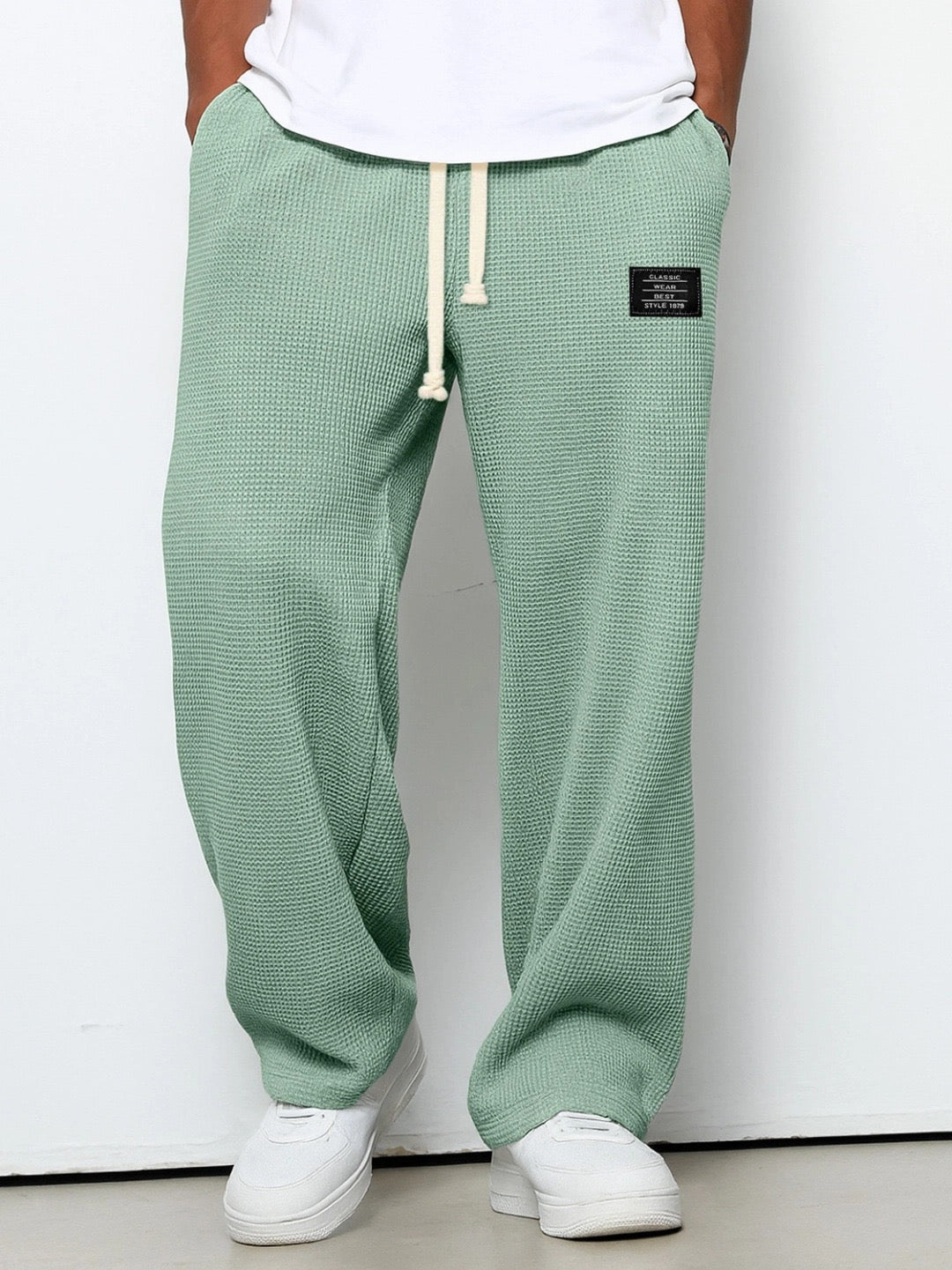 Herrenhose Waffelstrick Kordelzug Bequem