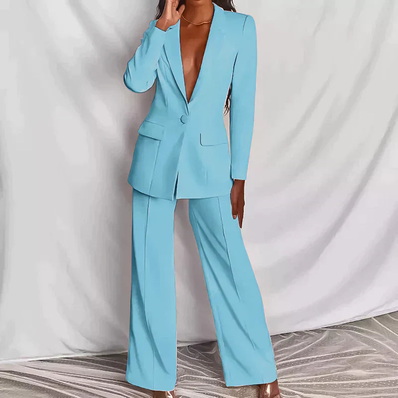 Eveloria Damen Business-Set Blazer Hose