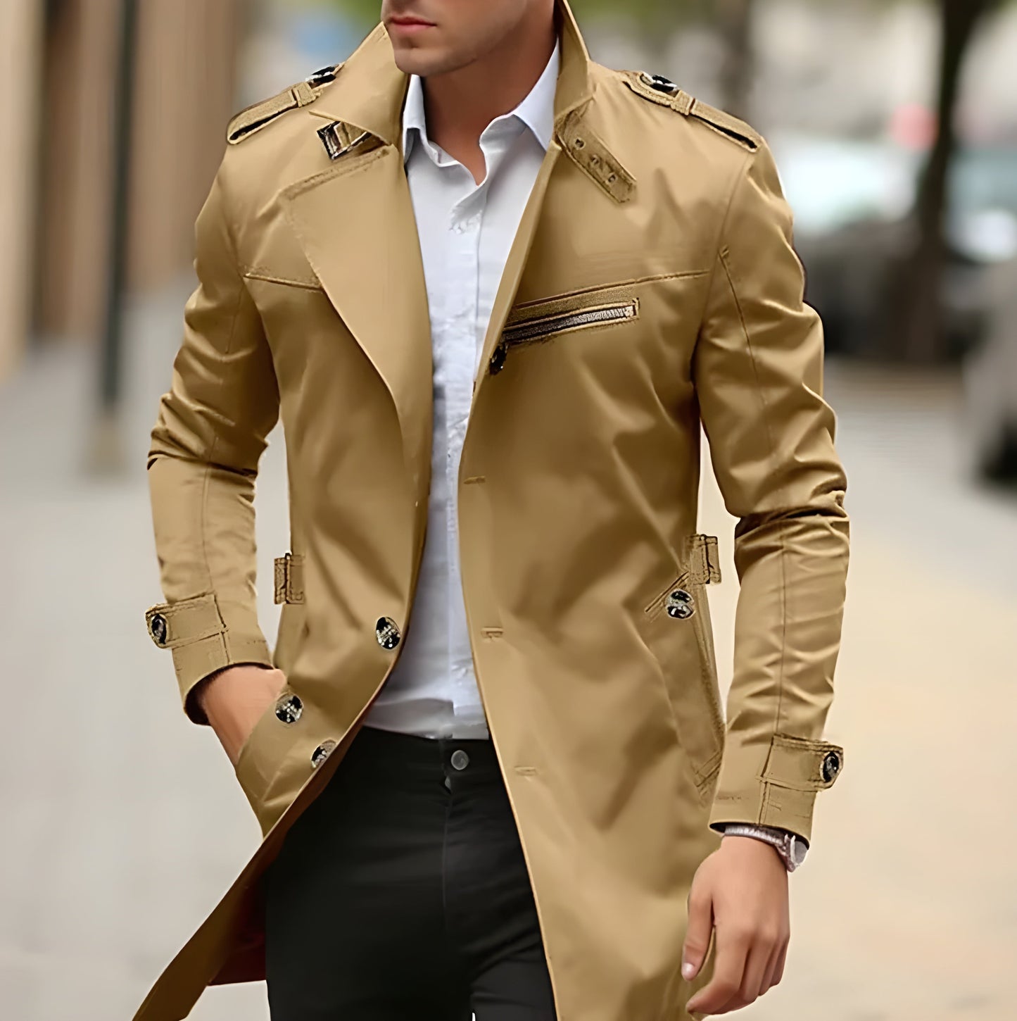 Eveloria Herren Trenchcoat Stilvoll