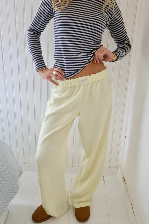 Eveloria Damenlose Hose Gestreift Elastisch