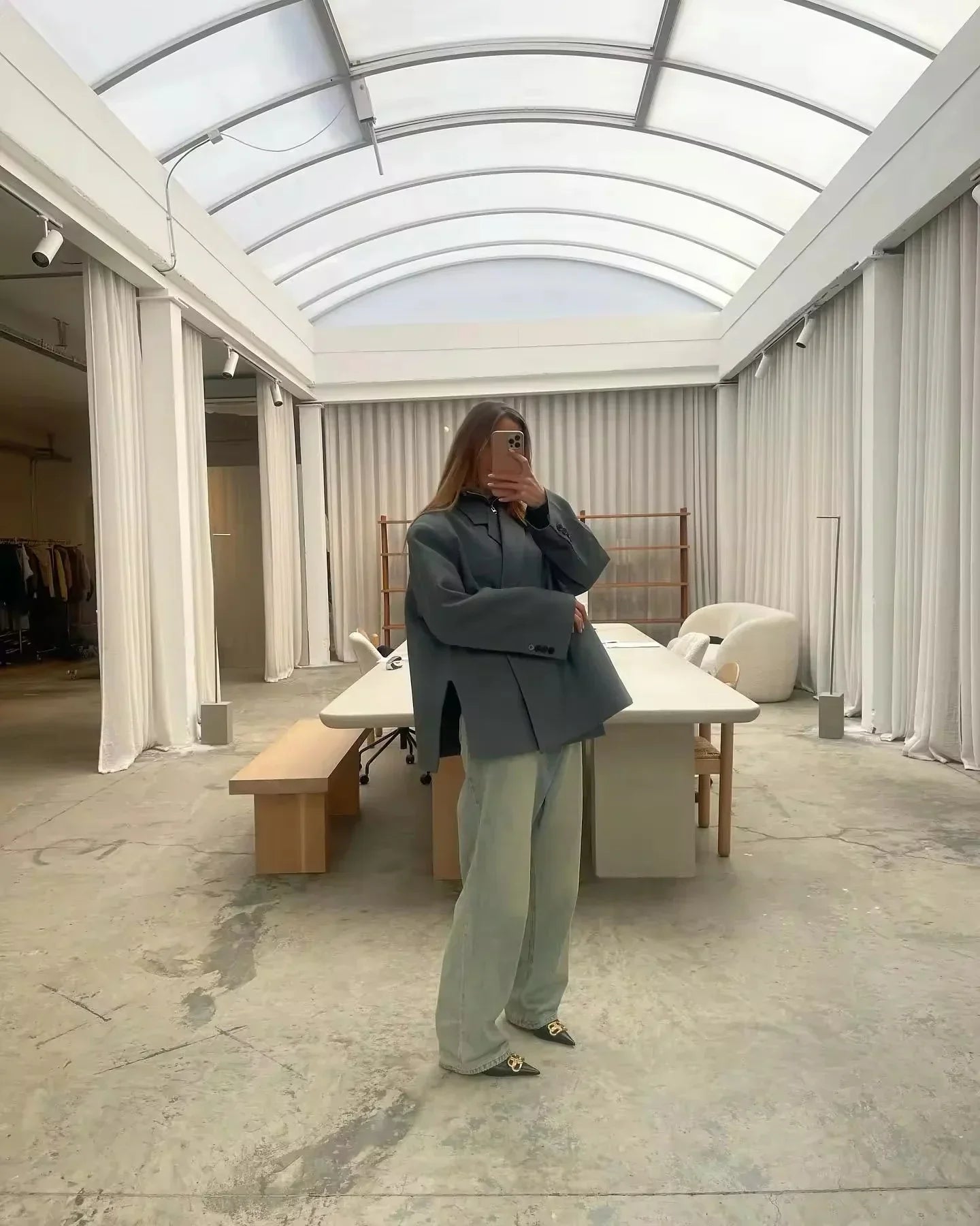 Eveloria Damen Übergroßer Blazer