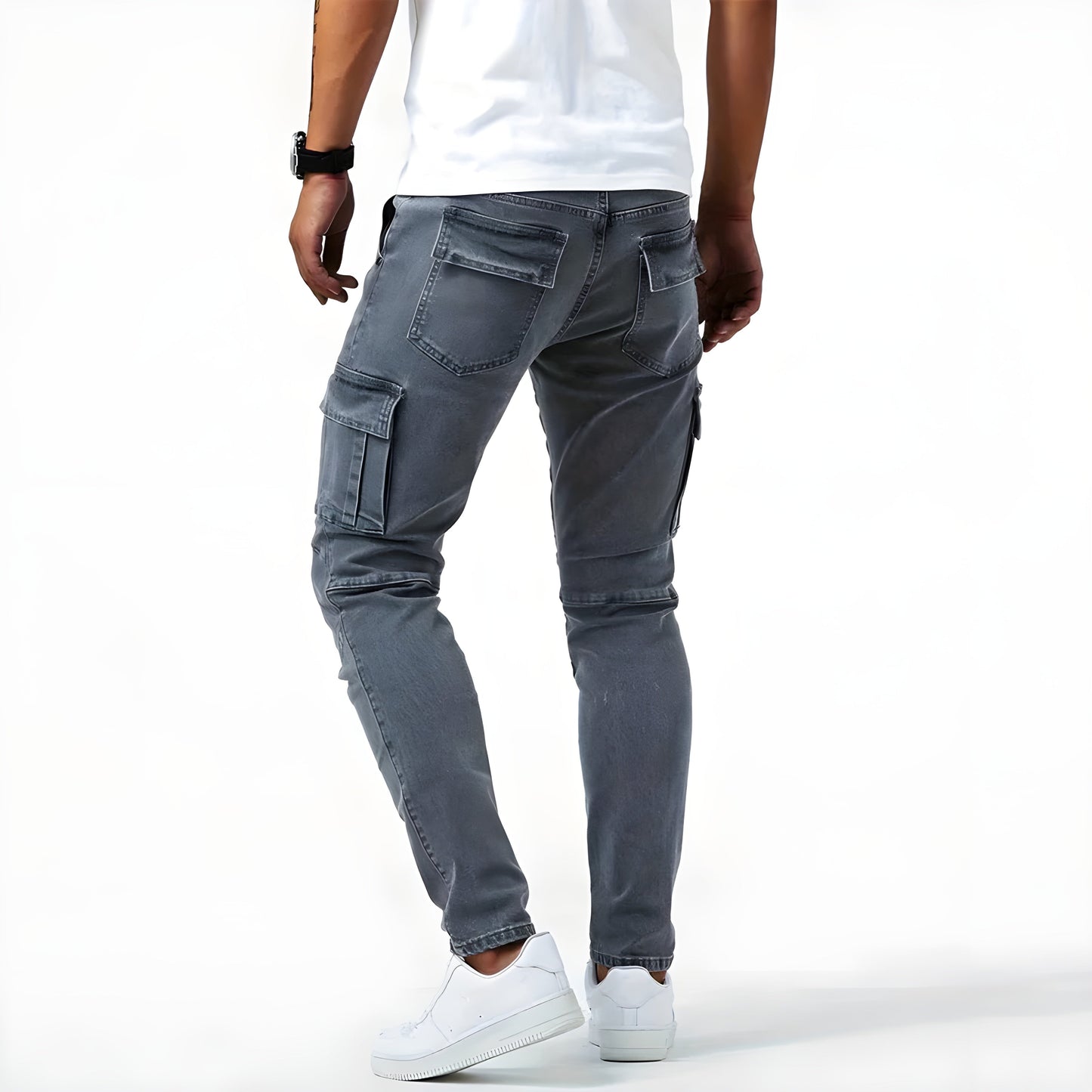 Herren Cargohose schmale Passform Mehrwertige Taschen