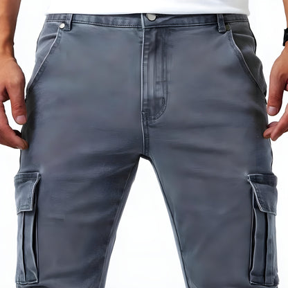 Herren Cargohose schmale Passform Mehrwertige Taschen