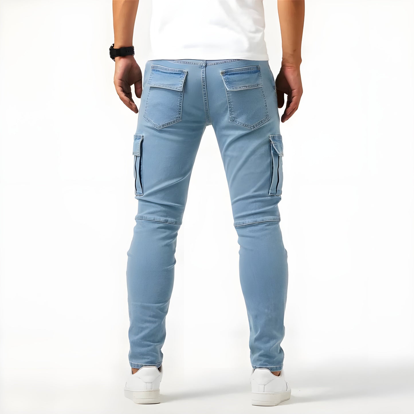 Herren Cargohose schmale Passform Mehrwertige Taschen