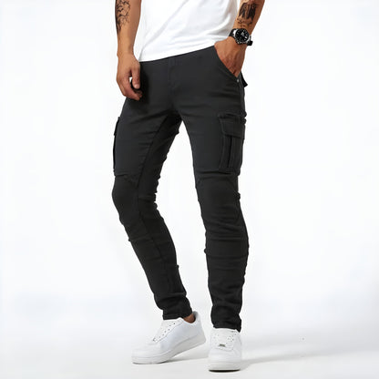 Herren Cargohose schmale Passform Mehrwertige Taschen