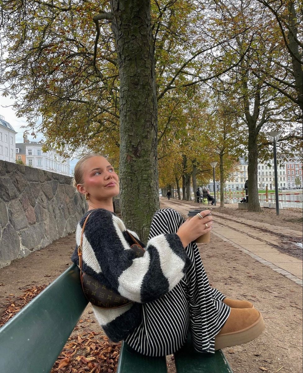 Damen Frühlingshose Gestreift Relaxed Fit