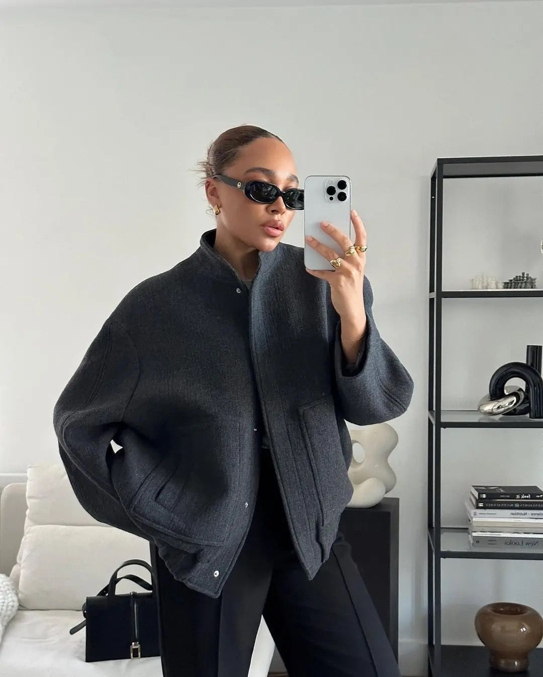 Damen Oversized Bomberjacke