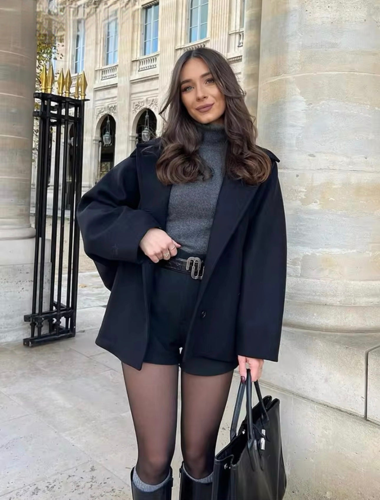 Damen Oversized Wintermantel Gerade Geschnitten