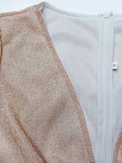 Eveloria Damen Hochzeitskleid Lang Pailletten Champagnerfarben