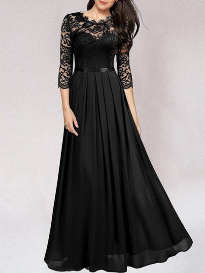 Elegantes Brautjungfernkleid Spitze Lang
