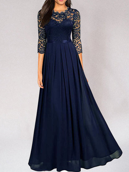 Elegantes Brautjungfernkleid Spitze Lang