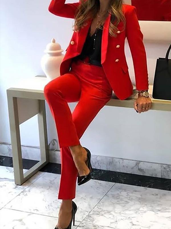 Damen Zweiteiliger Anzug Blazer und Hose Elegant