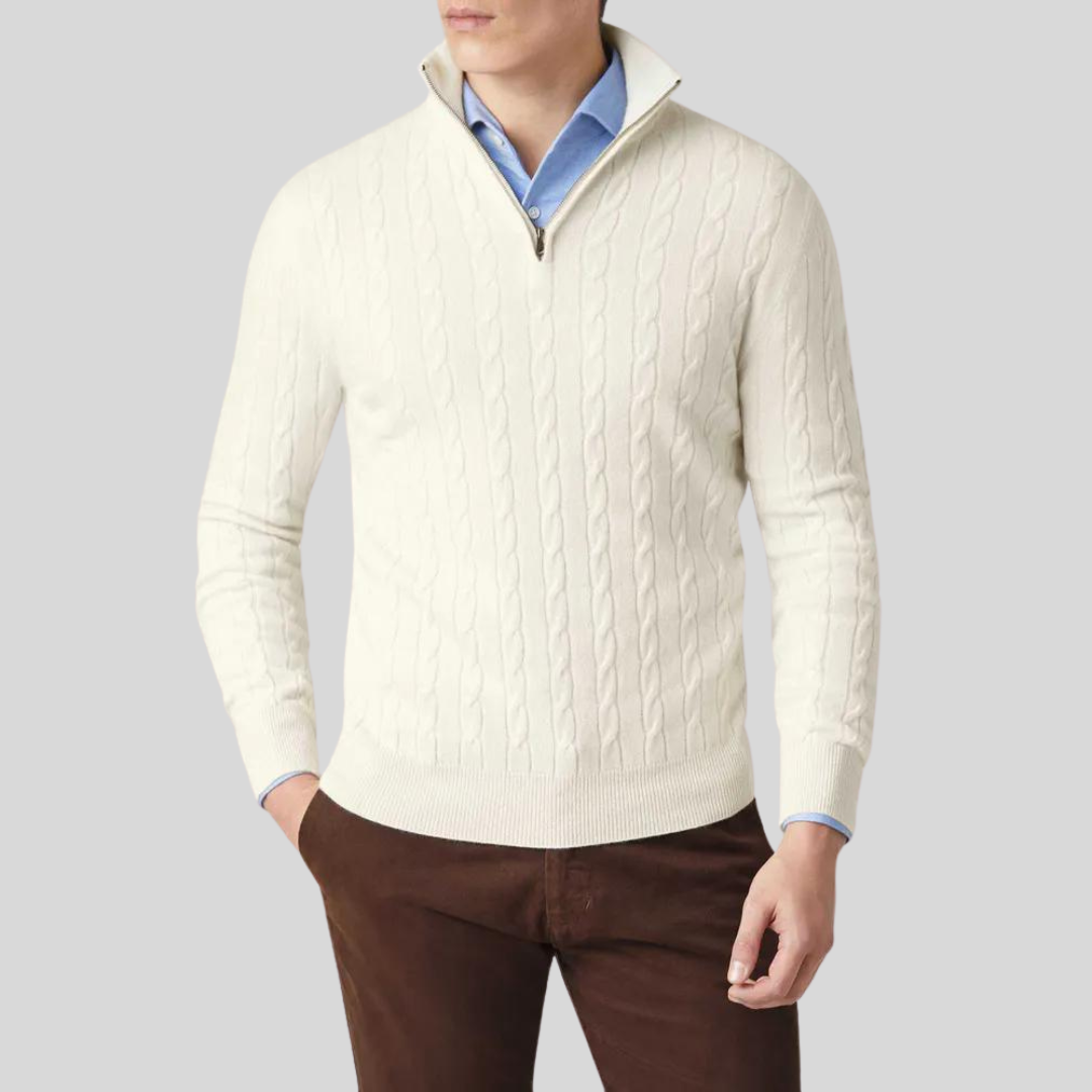 Eveloria Herren Pullover Reißverschluss Hochwertig