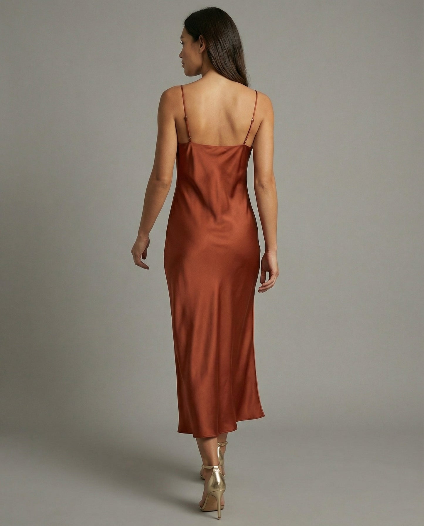 Damen Satin-Kleid Elegantes Abendkleid