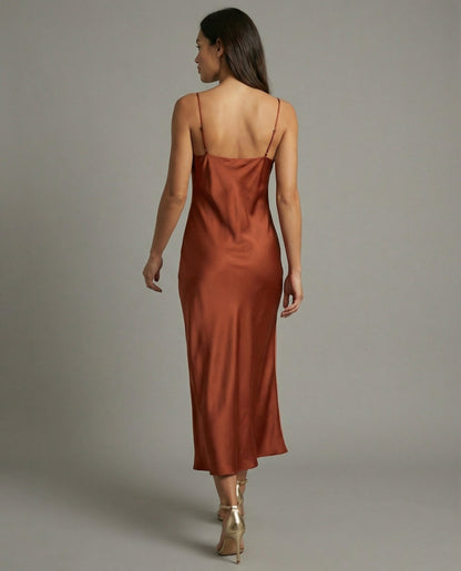 Damen Satin-Kleid Elegantes Abendkleid