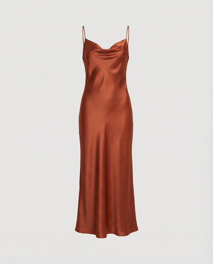 Damen Satin-Kleid Elegantes Abendkleid