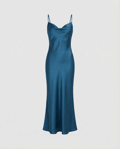 Damen Satin-Kleid Elegantes Abendkleid