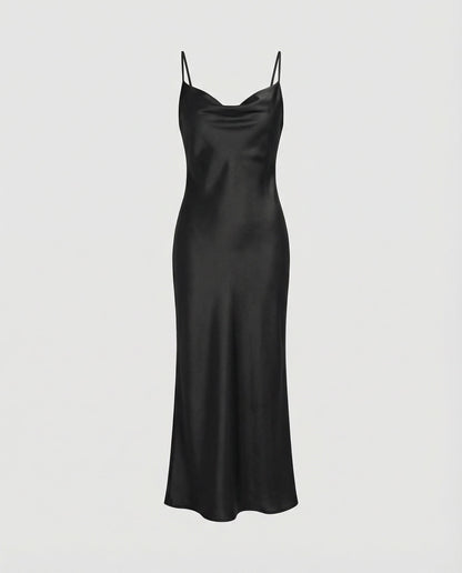 Damen Satin-Kleid Elegantes Abendkleid