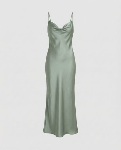 Damen Satin-Kleid Elegantes Abendkleid