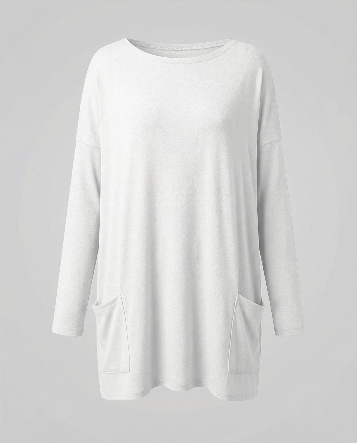 Damen Longpullover Lässig Baumwolle Beige