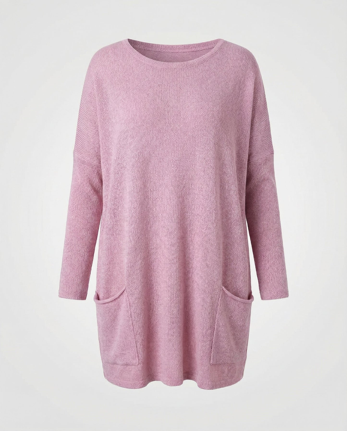 Damen Longpullover Lässig Baumwolle Beige