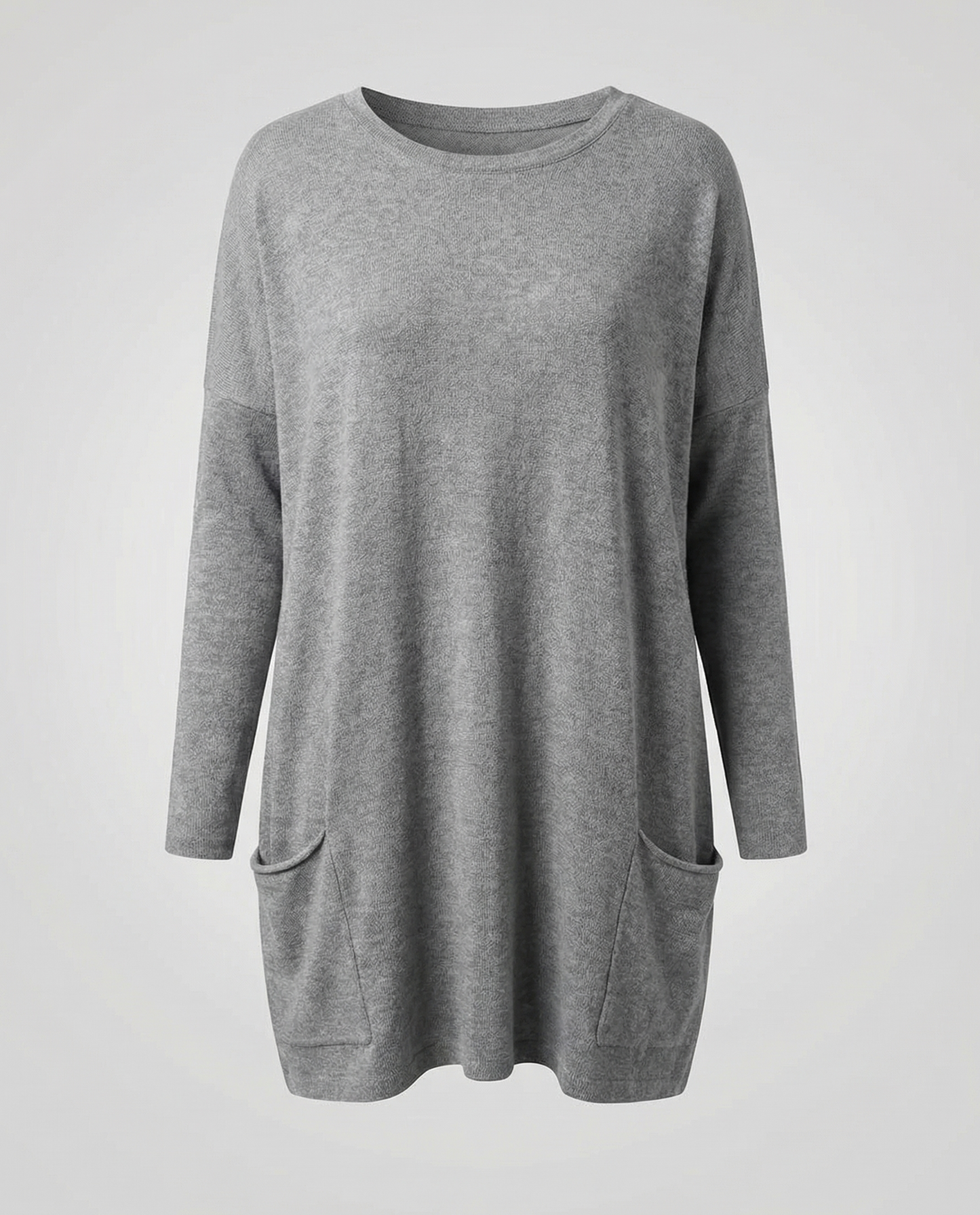 Damen Longpullover Lässig Baumwolle Beige