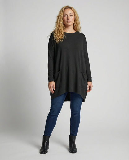 Damen Longpullover Lässig Baumwolle Beige
