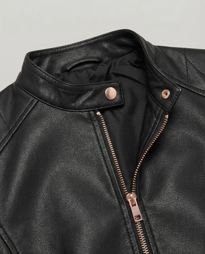 Damen Lederjacke Elegantes Design