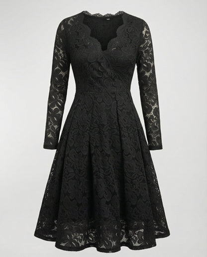 Damen Spitzenkleid Elegantes Abendkleid Weiss