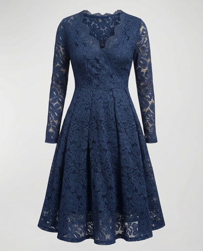 Eveloria Damen Spitzenkleid Elegantes Abendkleid