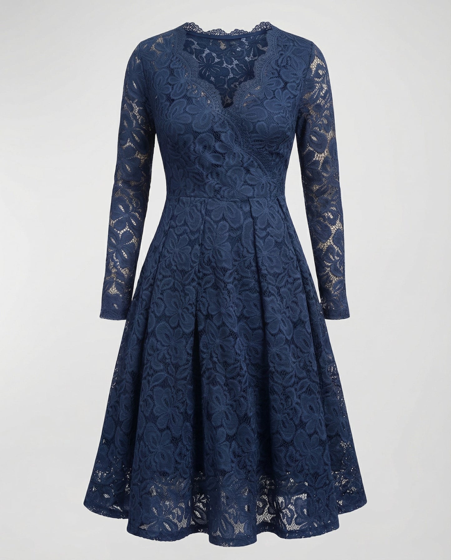 Damen Spitzenkleid Elegantes Abendkleid Weiss