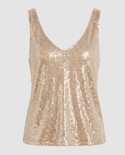 Damen Oberteil Glitzer Effekt
