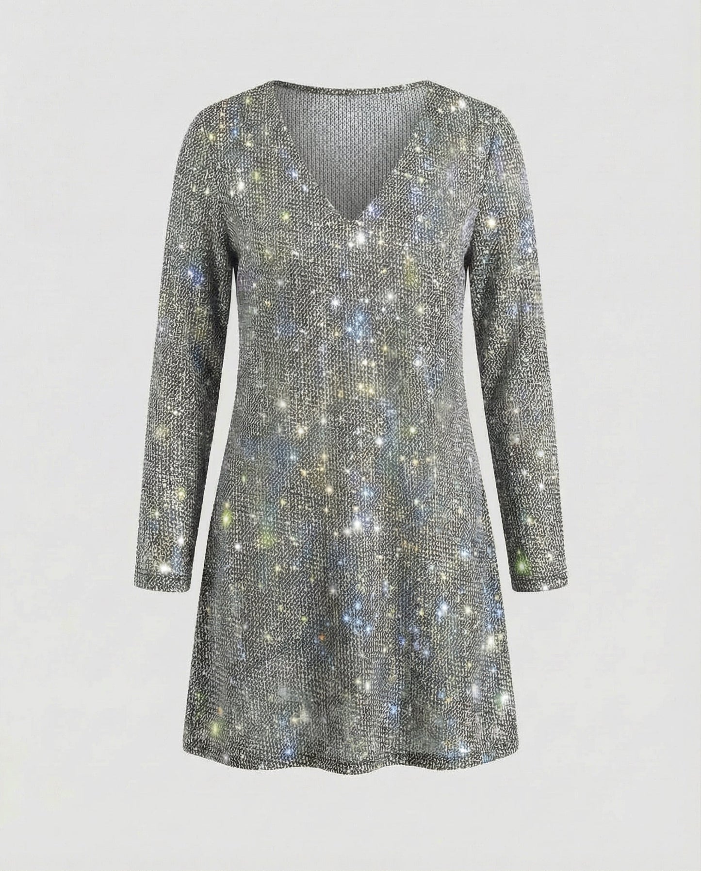 Damen Langarmkleid Pailletten