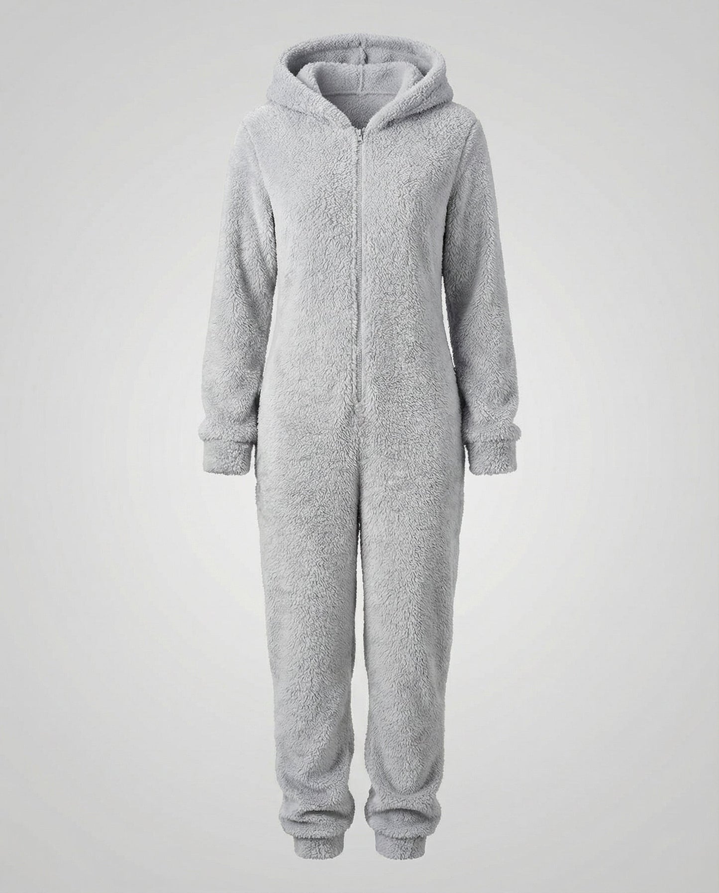 Damen Teddyfleece-Overall mit Kapuze
